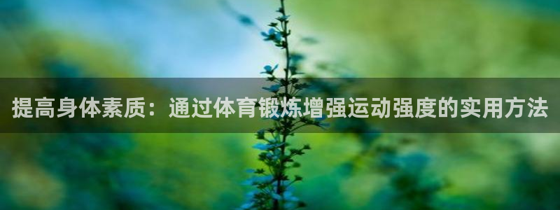 速球体育app：提高身体素质：通过体育锻炼增强运动强度的实用方法