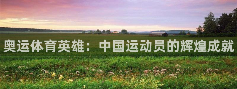 速球体育官网入口：奥运体育英雄：中国运动员的辉煌成就